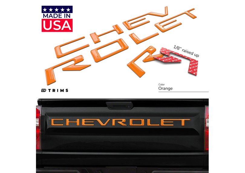 Black with Red Tailgate Emblems Inserts Letters Tailgate Insert Letters Compatible for Slverado 2019 2020 2021-3D Raised Tailgate Letters & Strong Adhesive Decals