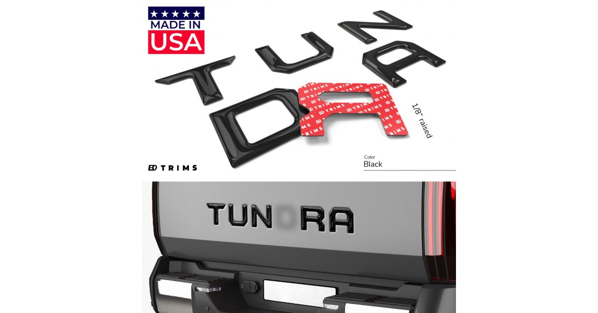 AFX-TRIMS Red Raised Tailgate Letters For Toyota Tundra 2022-2025 – Made In USA (Gloss/Matte Options) - View #3