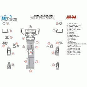 Acura TSX 2009 - 2014 Dash Trim Kit