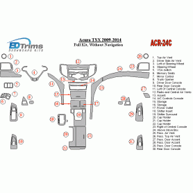 Acura TSX 2009 - 2014 Dash Trim Kit