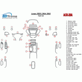 Acura MDX 2014 - 2015 Dash Trim Kit