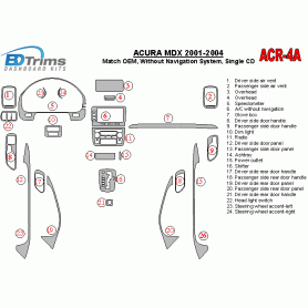 Acura MDX 2001 - 2004 Dash Trim Kit
