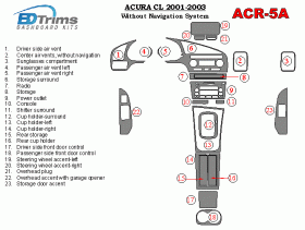 Acura CL 2001 - 2003 Dash Trim Kit