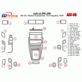 Audi A4 2005 - 2008 Dash Trim Kit