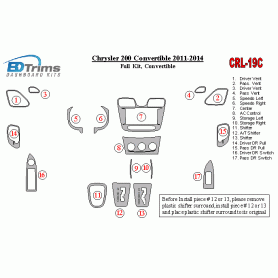 Chrysler 200 Convertible 2011 - 2014 Dash Trim Kit