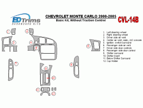 Chevrolet Monte Carlo 2000 - 2005 Dash Trim Kit