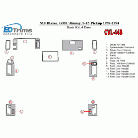 GMC Sonoma 1989 - 1994 Dash Trim Kit