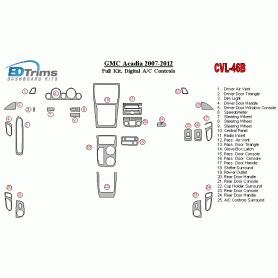 GMC Acadia 2007 - 2012 Dash Trim Kit