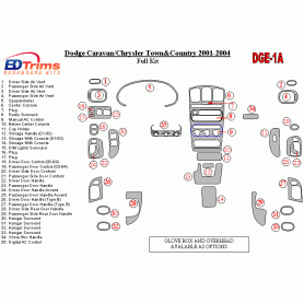 Dodge Caravan 2001 - 2004 Dash Trim Kit