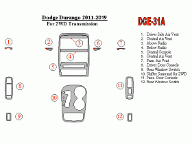 Dodge Durango 2011 - 2019 Dash Trim Kit