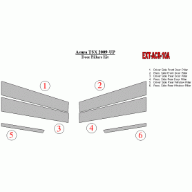 Acura TSX 2009-UP Exterior Door Window Pillar Post Cover Trim