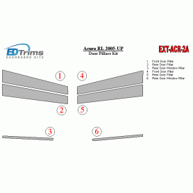Acura RL 2005-UP Exterior Door Window Pillar Post Cover Trim