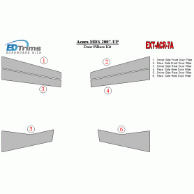 Acura MDX 2007-UP Exterior Door Window Pillar Post Cover Trim