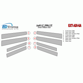Audi Q7 2006-UP Exterior Door Window Pillar Post Cover Trim