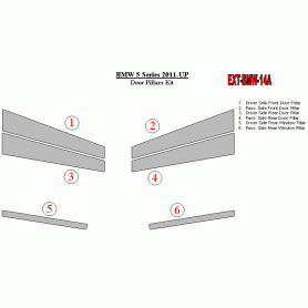 BMW 5 Series 2011-UP Exterior Door Window Pillar Post Cover Trim