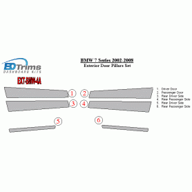 BMW 7 Series 2002-2008 Exterior Door Window Pillar Post Cover Trim