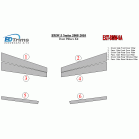 BMW 5 Series 2008-2010 Exterior Door Window Pillar Post Cover Trim