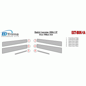 Buick Lucerne 2006-UP Exterior Door Window Pillar Post Cover Trim