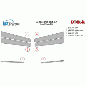 Cadillac DTS 2006-UP Exterior Door Window Pillar Post Cover Trim