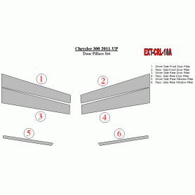 Chrysler 300 2011-UP Exterior Door Window Pillar Post Cover Trim