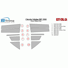 Chrysler Sebring 2007-2010 Exterior Door Window Pillar Post Cover Trim