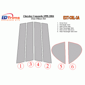 Chrysler Concorde 1998-2004 Exterior Door Window Pillar Post Cover Trim