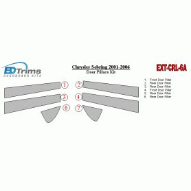 Chrysler Sebring 2001-2006 Exterior Door Window Pillar Post Cover Trim