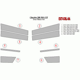 Chrysler 200 2011-UP Exterior Door Window Pillar Post Cover Trim
