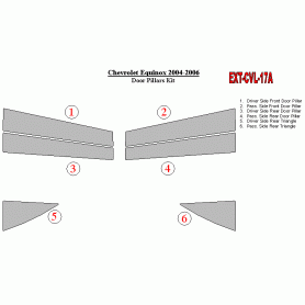 Chevrolet Equinox 2004-2006 Exterior Door Window Pillar Post Cover Trim