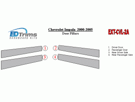 Chevrolet Impala 2000-2005 Exterior Door Window Pillar Post Cover Trim