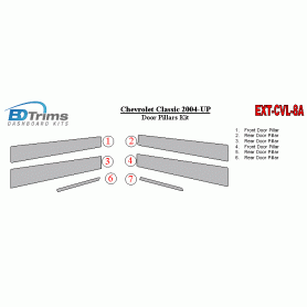 Chevrolet Classic 2004-UP Exterior Door Window Pillar Post Cover Trim