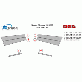 Dodge Charger 2011-UP Exterior Door Window Pillar Post Cover Trim