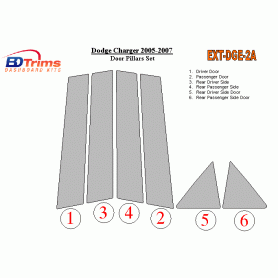 Dodge Charger 2005-2007 Exterior Door Window Pillar Post Cover Trim