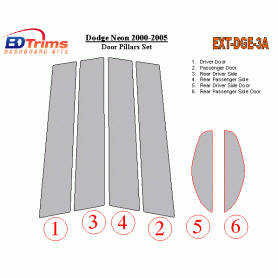 Dodge Neon 2000-2005 Exterior Door Window Pillar Post Cover Trim