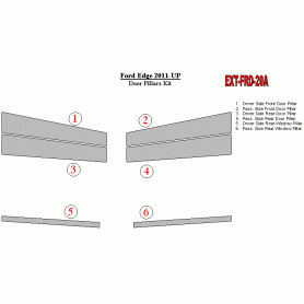 Ford Edge 2011-UP Exterior Door Window Pillar Post Cover Trim