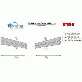 Honda Accord 1990-1993 Exterior Door Window Pillar Post Cover Trim