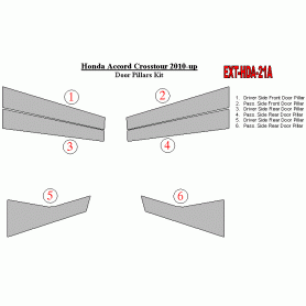 Honda Accord CrossTour 2010-UP Exterior Door Window Pillar Post Cover Trim