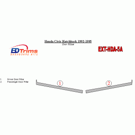 Honda Civic Hatchback 1992-1995 Exterior Door Window Pillar Post Cover Trim