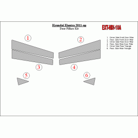 Hyundai Elantra 2011-UP Exterior Door Window Pillar Post Cover Trim