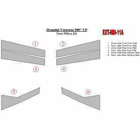 Hyundai Veracruz 2007-UP Exterior Door Window Pillar Post Cover Trim