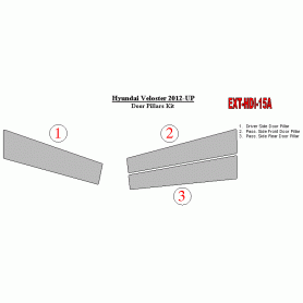 Hyundai Veloster 2012-UP Exterior Door Window Pillar Post Cover Trim