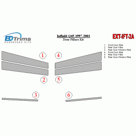 Infiniti Q45 1997-2001 Exterior Door Window Pillar Post Cover Trim