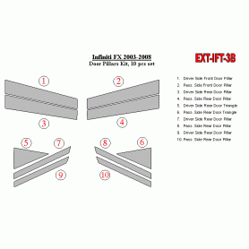 Infiniti FX 2003-2008 Exterior Door Window Pillar Post Cover Trim