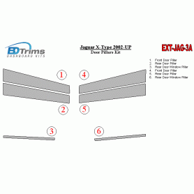 Jaguar X-Type 2002-UP Exterior Door Window Pillar Post Cover Trim