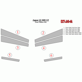 Jaguar XF 2009-UP Exterior Door Window Pillar Post Cover Trim