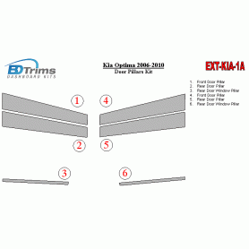 Kia OPTIMA 2006-2010 Exterior Door Window Pillar Post Cover Trim