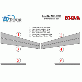 KIA Rio 2001-2005 Exterior Door Window Pillar Post Cover Trim