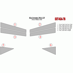 KIA Sorento 2011-UP Exterior Door Window Pillar Post Cover Trim