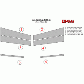 KIA Sportage 2011-UP Exterior Door Window Pillar Post Cover Trim
