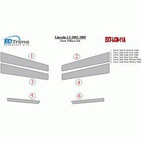 Lincoln LS 2003-2005 Exterior Door Window Pillar Post Cover Trim